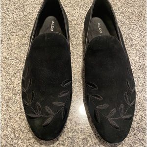 Aldo black suede loafers.Size 13